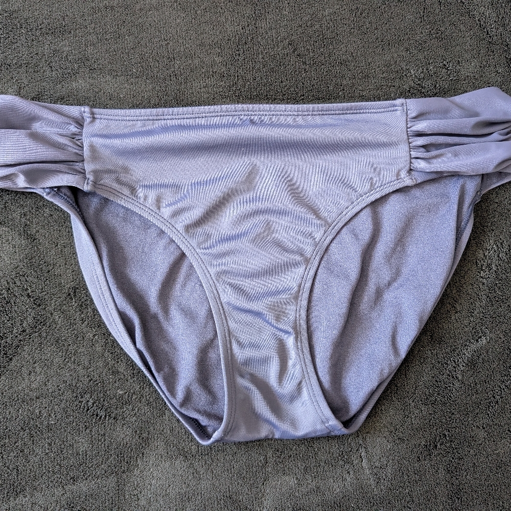Athleta Swim Set Navy Blue Halter Bikini 34B/C Underwire Top Medium Bottom image 8